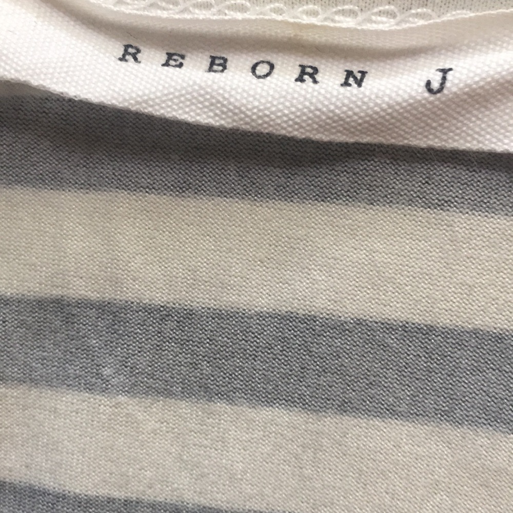 Reborn J Black & White Striped MIDI Dress - Picture 12 of 13